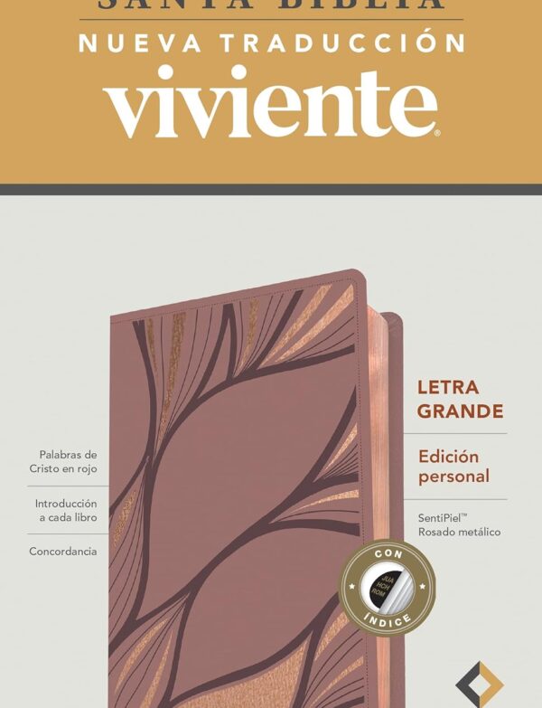 BIBLIA NTV, EDICIÓN PERSONAL, LETRA GRANDE ROSA METALICO, INDICE