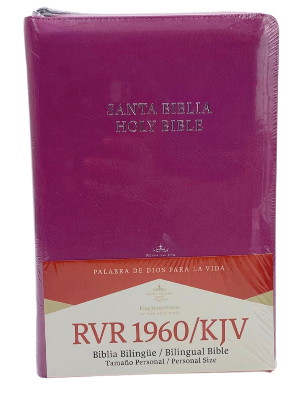 BIBLIA BILINGUE RVR1960/KJV ROSADA, CIERRE, INDICE